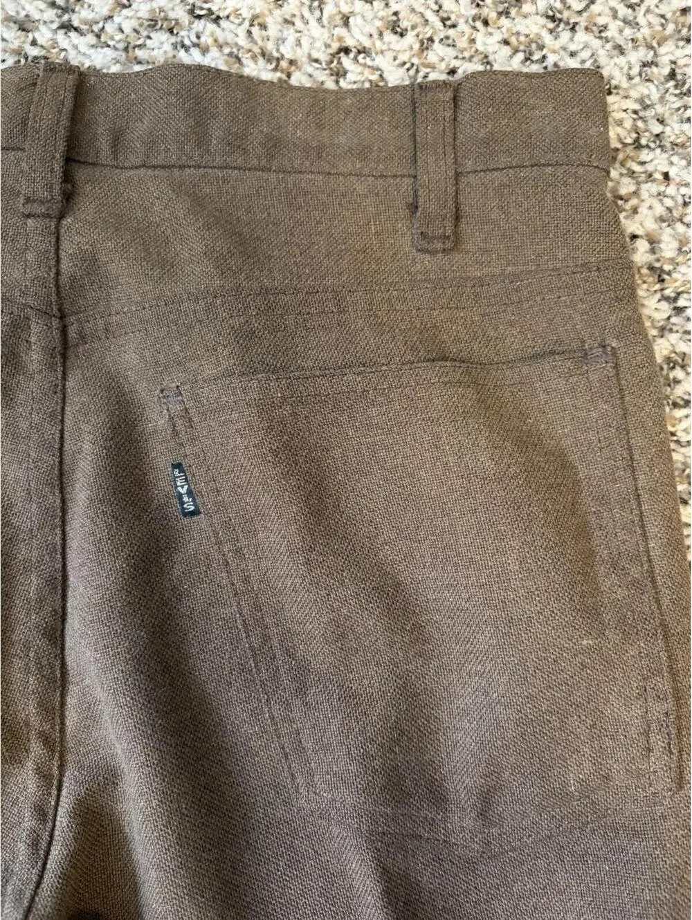 Vintage 70s Levi’s Sta Prest Bell Bottoms Flare Pants Brown Disco Size 32x34